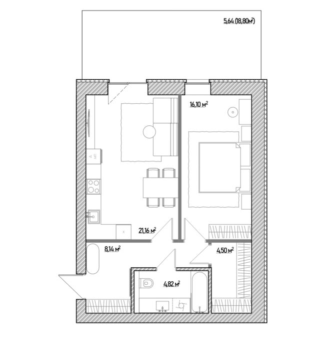 Типова кавартира 7 будинків 3 – 5