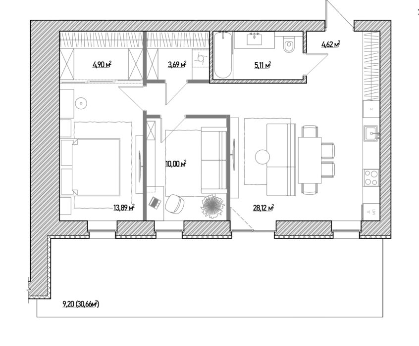 Типова кавартира 2 будинків 3 – 5